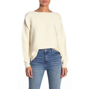 14th & Union | Boatneck Ribbed Ottoman Sweater M L